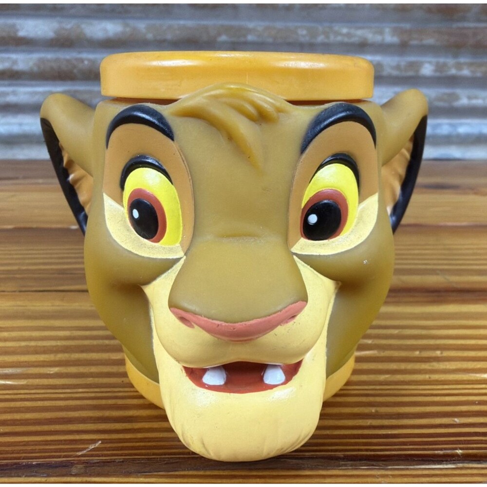 1990s Disney Lion King Young Simba 5oz Plastic Kids Mug Cup vintage Childrens